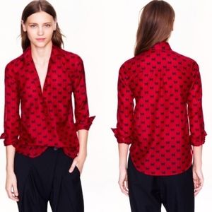 J. Crew Bow Popover Blouse